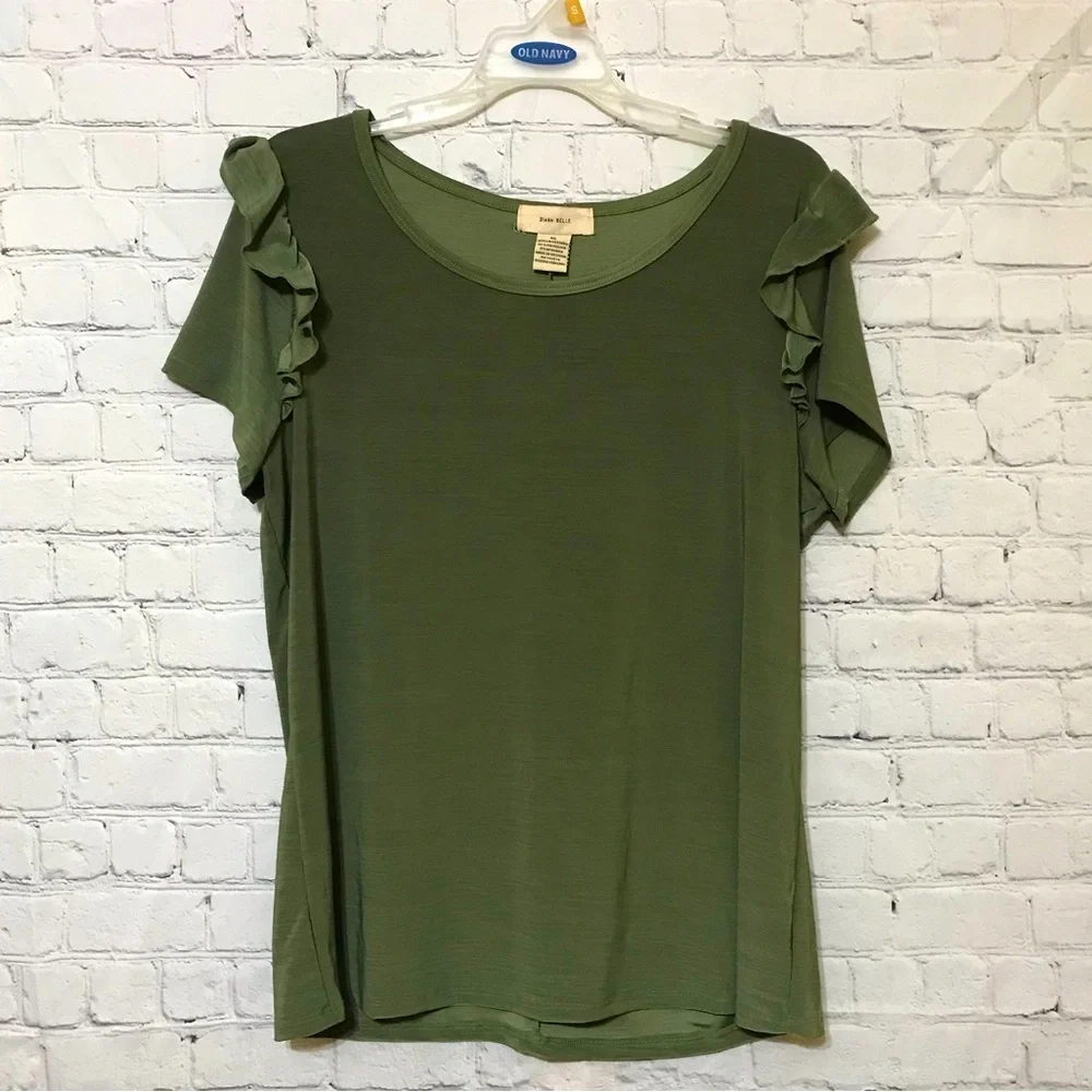 Olive Ruffle Top - Picture 3 of 7